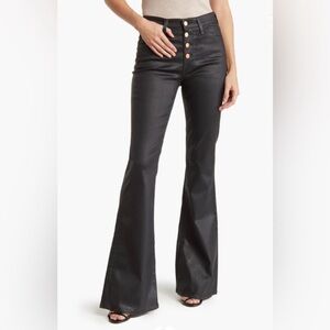 AG Quinne High Rise Flare Leg Faux Leather Flare Jeans NWOT